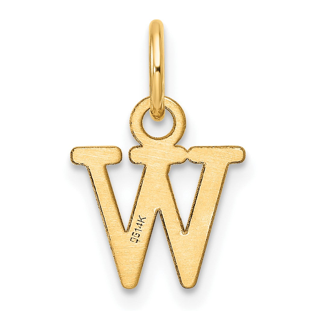 14ky Cutout Letter W Initial Pendant