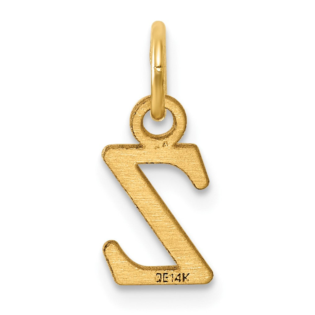14ky Cutout Letter Z Initial Pendant