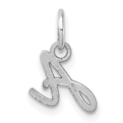 14K White Gold Uppercase Letter A Initial Charm