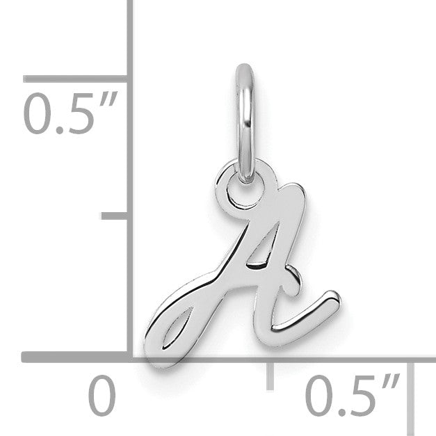 14K White Gold Uppercase Letter A Initial Charm