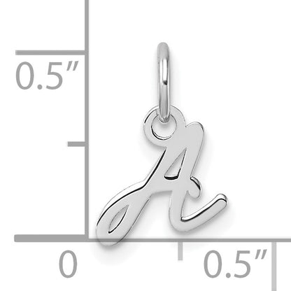 14K White Gold Uppercase Letter A Initial Charm