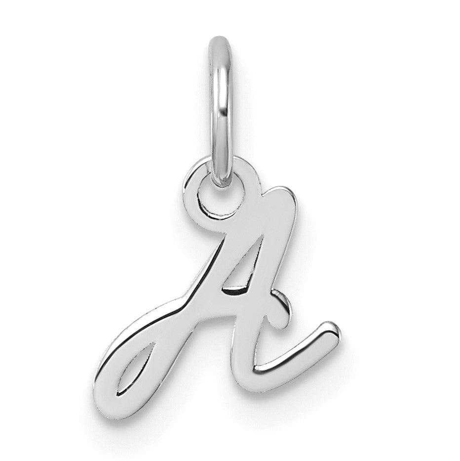 14K White Gold Uppercase Letter A Initial Charm