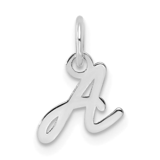 14K White Gold Uppercase Letter A Initial Charm
