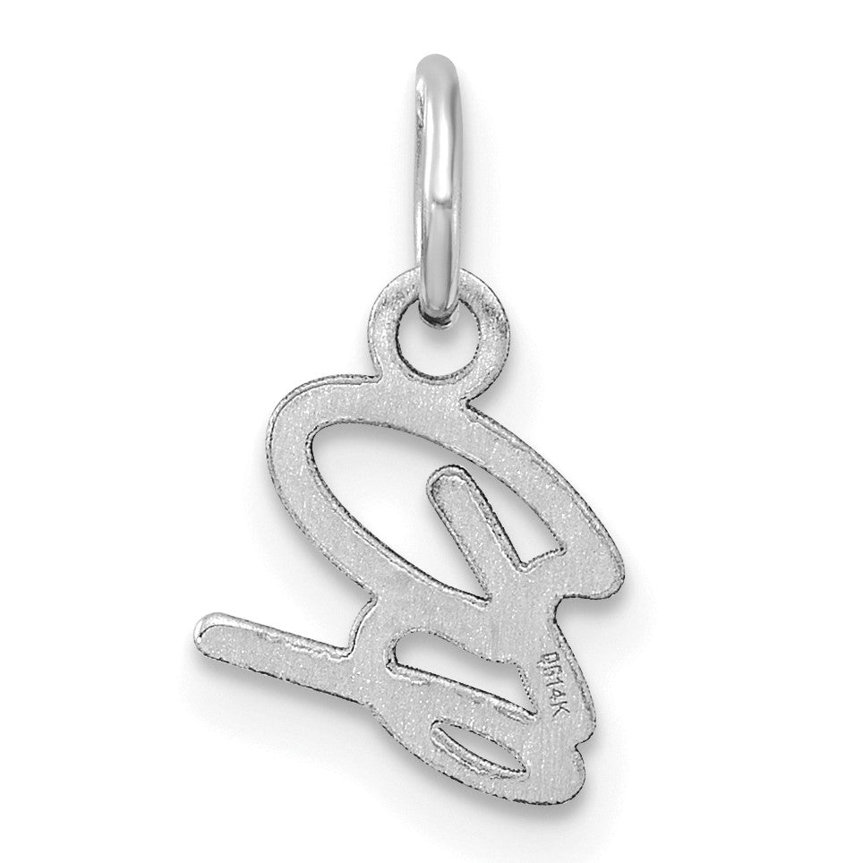 14K White Gold Uppercase Letter B Initial Charm