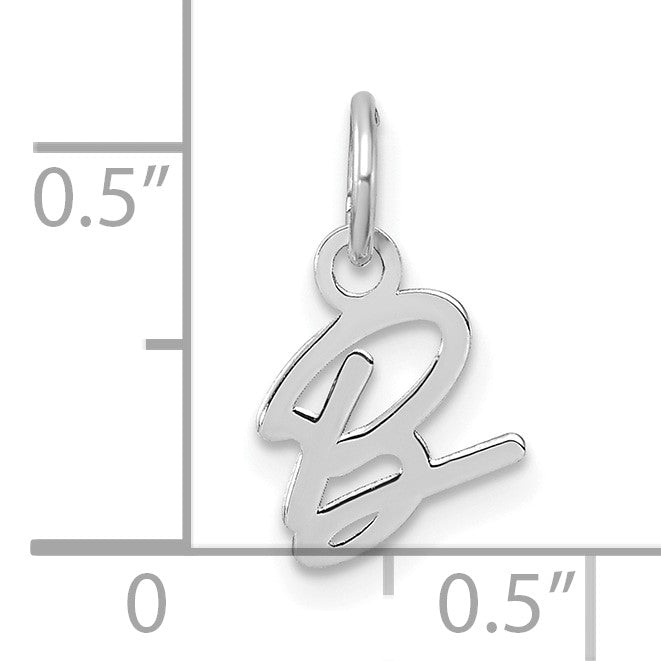 14K White Gold Uppercase Letter B Initial Charm