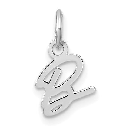 14K White Gold Uppercase Letter B Initial Charm