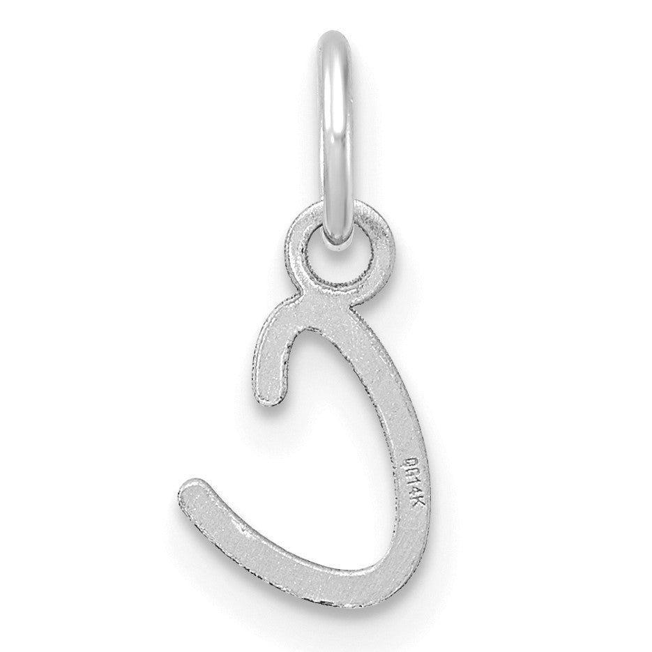 14K White Gold Uppercase Letter C Initial Charm