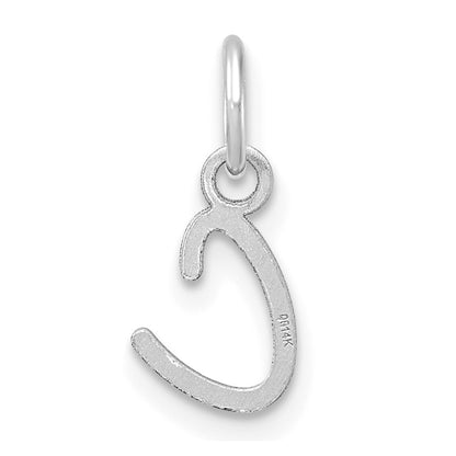 14K White Gold Uppercase Letter C Initial Charm