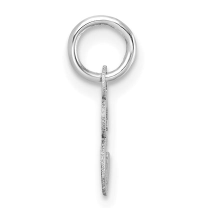 14K White Gold Uppercase Letter E Initial Charm