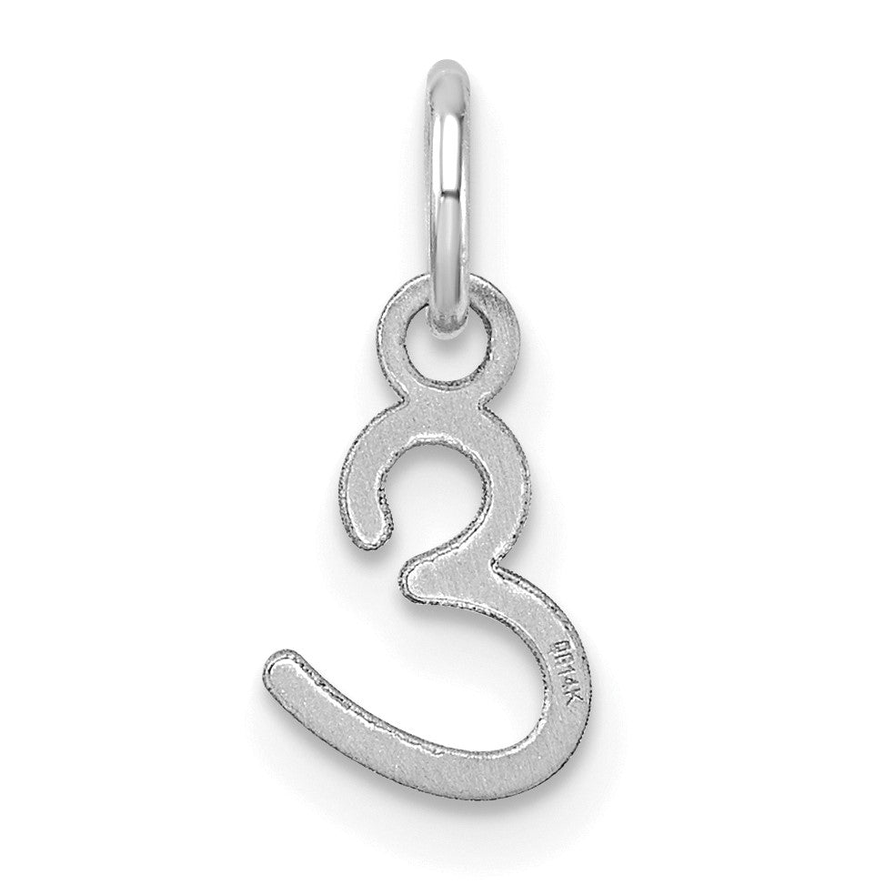 14K White Gold Uppercase Letter E Initial Charm