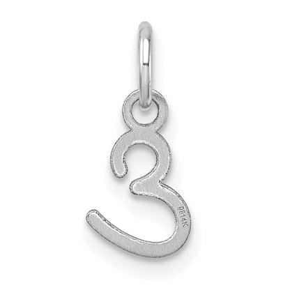 14K White Gold Uppercase Letter E Initial Charm