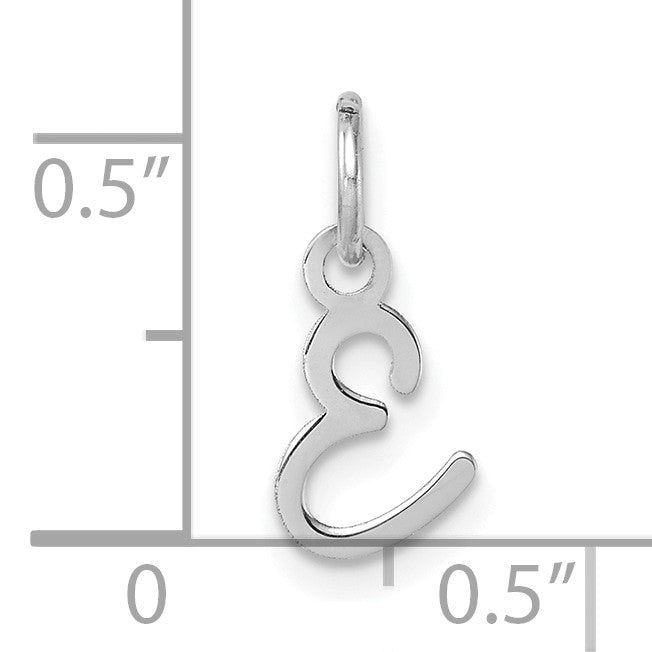 14K White Gold Uppercase Letter E Initial Charm