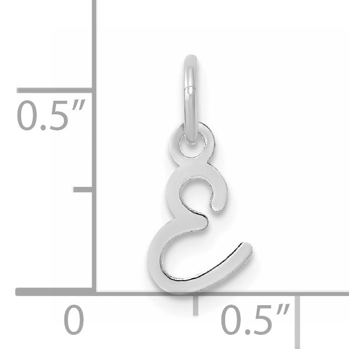 14K White Gold Uppercase Letter E Initial Charm