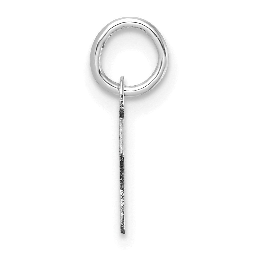 14K White Gold Uppercase Letter F Initial Charm