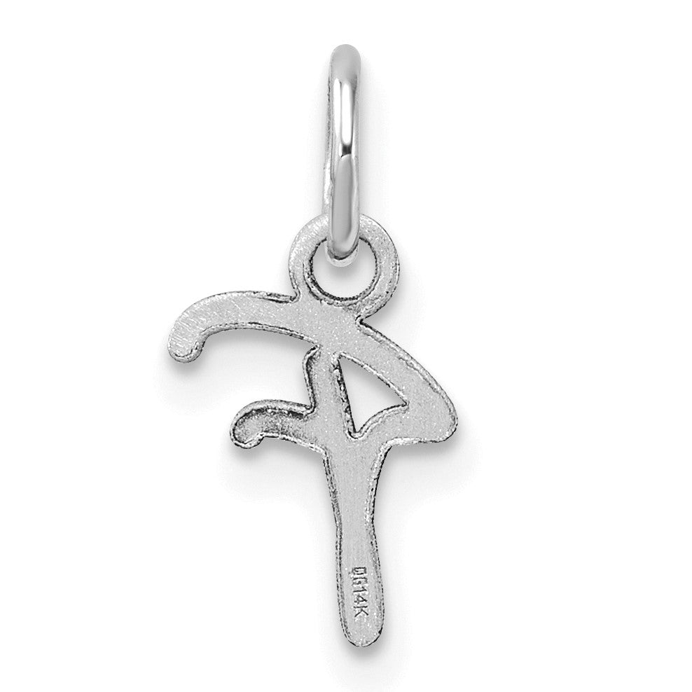 14K White Gold Uppercase Letter F Initial Charm