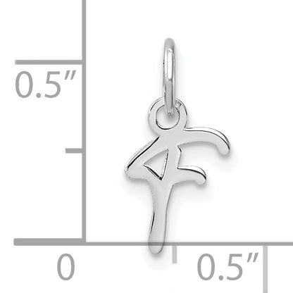 14K White Gold Uppercase Letter F Initial Charm