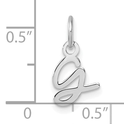 14K White Gold Uppercase Letter G Initial Charm