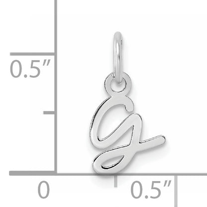 14K White Gold Uppercase Letter G Initial Charm