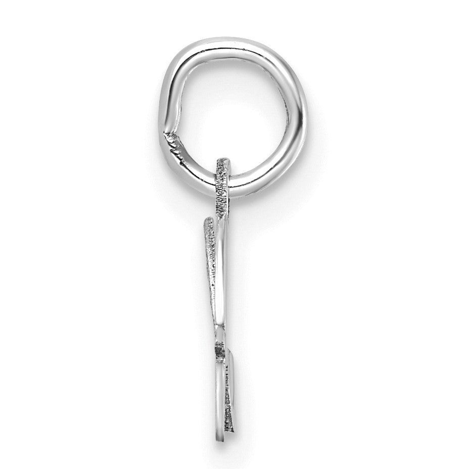 14K White Gold Uppercase Letter H Initial Charm