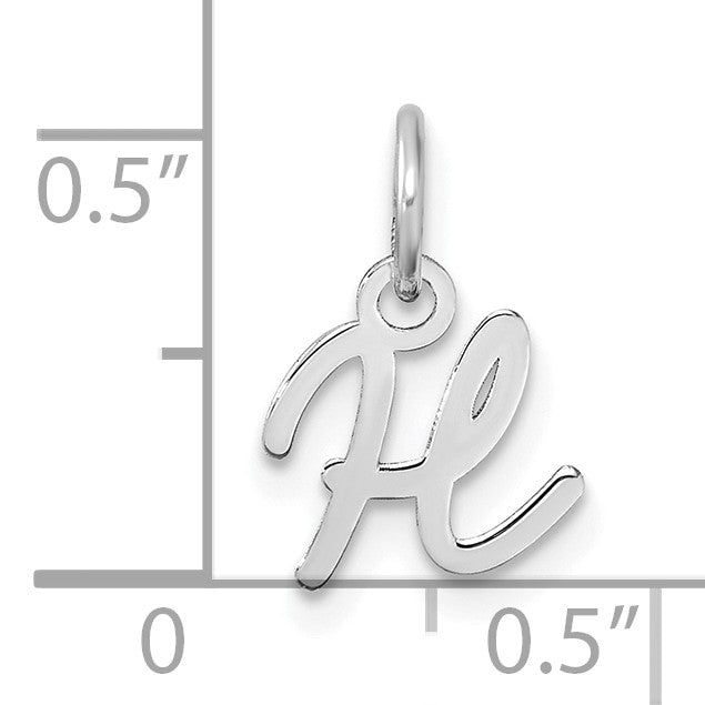14K White Gold Uppercase Letter H Initial Charm