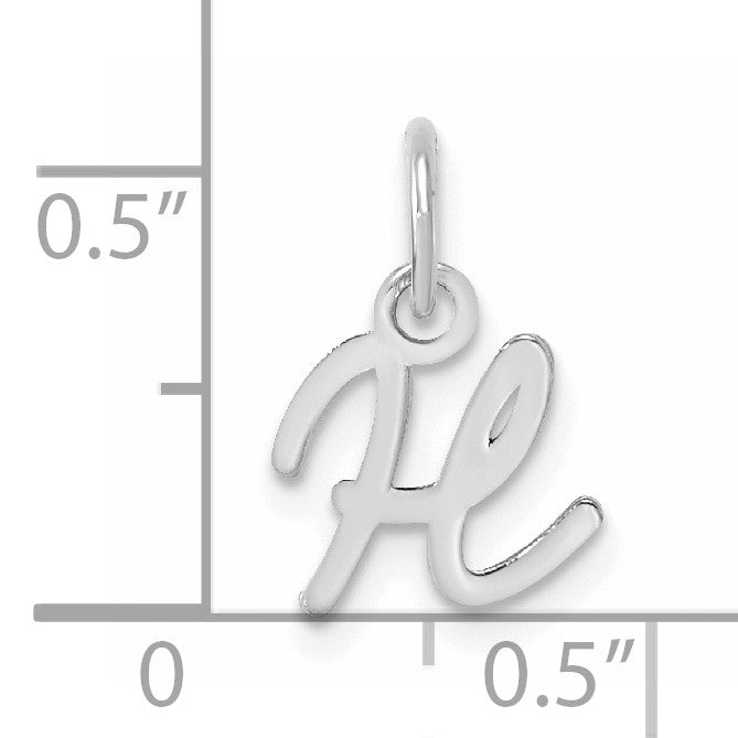 14K White Gold Uppercase Letter H Initial Charm