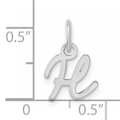 14K White Gold Uppercase Letter H Initial Charm