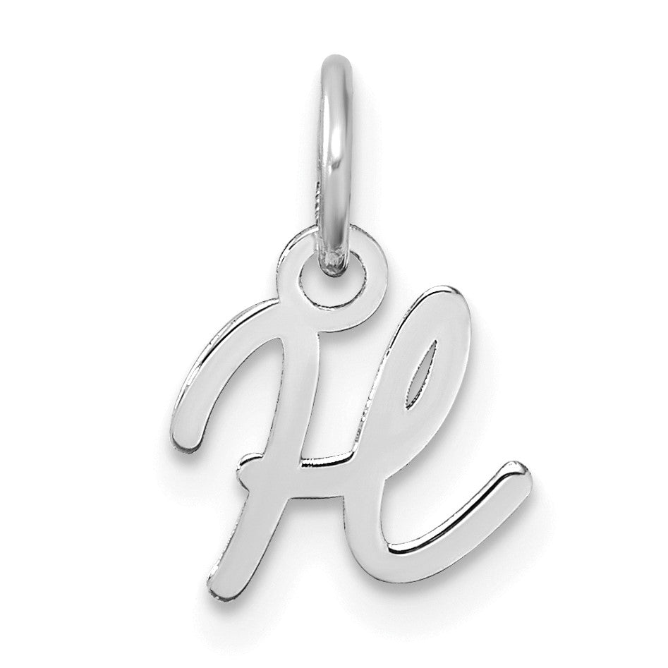 14K White Gold Uppercase Letter H Initial Charm