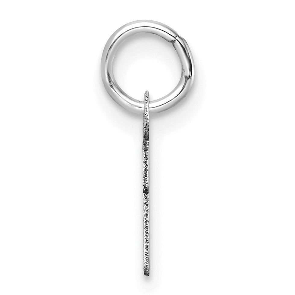 14K White Gold Uppercase Letter I Initial Charm