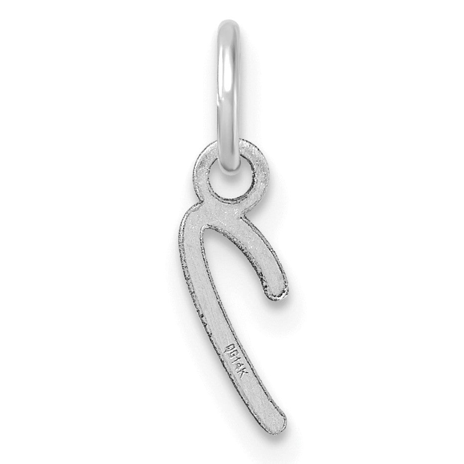 14K White Gold Uppercase Letter I Initial Charm