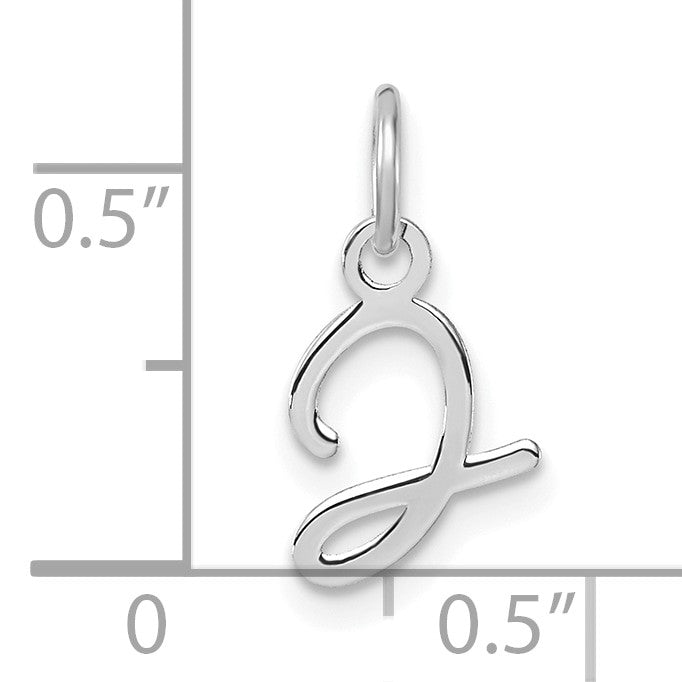 14K White Gold Uppercase Letter J Initial Charm