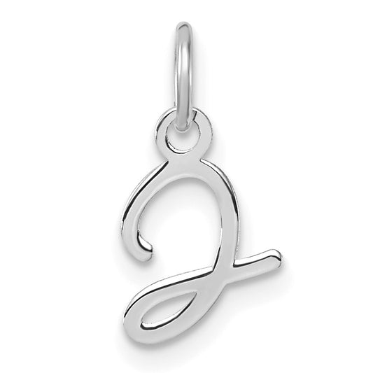 14K White Gold Uppercase Letter J Initial Charm