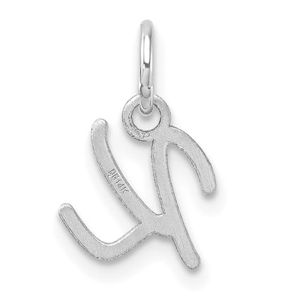 14K White Gold Uppercase Letter K Initial Charm
