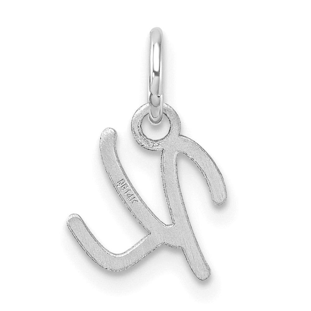 14K White Gold Uppercase Letter K Initial Charm