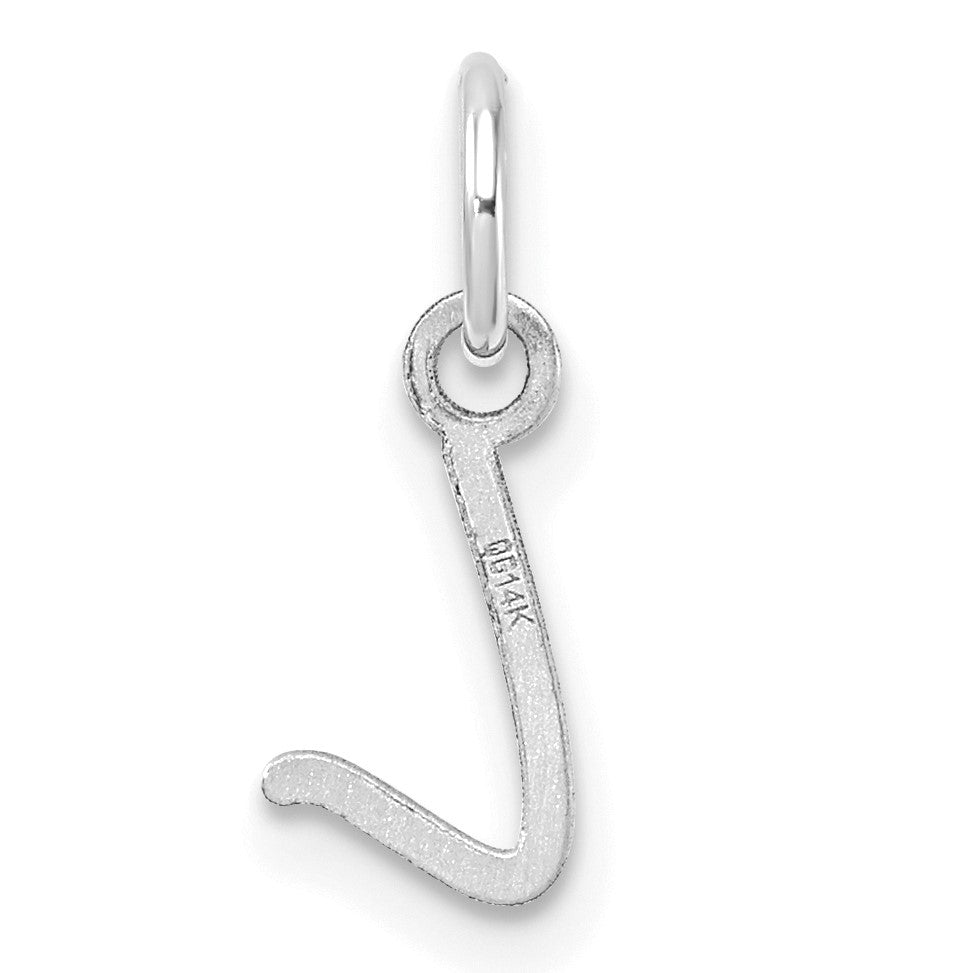 14K White Gold Uppercase Letter L Initial Charm