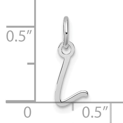 14K White Gold Uppercase Letter L Initial Charm