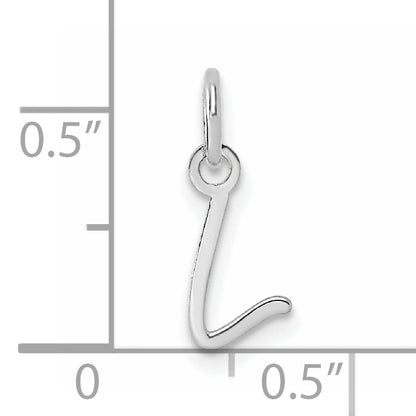 14K White Gold Uppercase Letter L Initial Charm