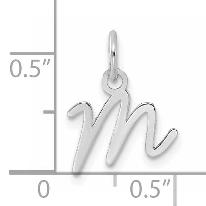 14K White Gold Uppercase Letter M Initial Charm