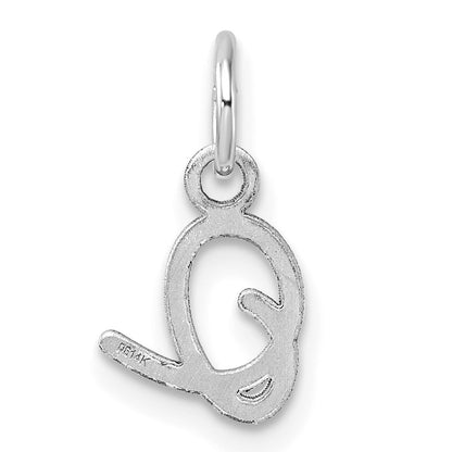 14K White Gold Uppercase Letter O Initial Charm