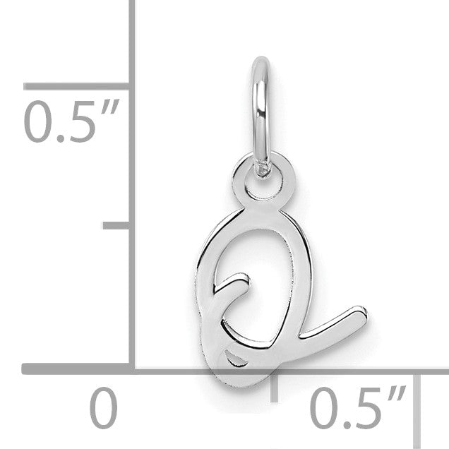 14K White Gold Uppercase Letter O Initial Charm