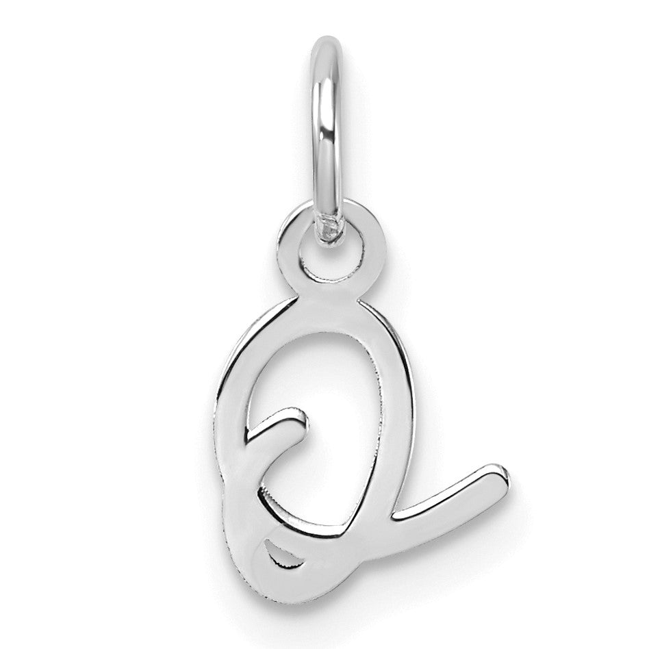 14K White Gold Uppercase Letter O Initial Charm