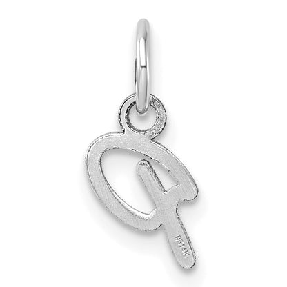 14K White Gold Uppercase Letter P Initial Charm