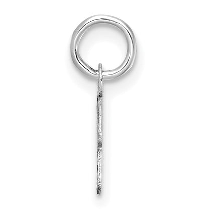 14K White Gold Uppercase Letter R Initial Charm