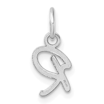 14K White Gold Uppercase Letter R Initial Charm