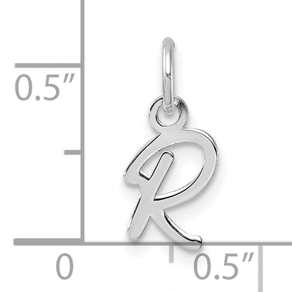 14K White Gold Uppercase Letter R Initial Charm