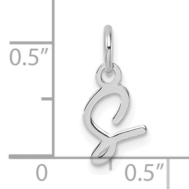 14K White Gold Uppercase Letter S Initial Charm