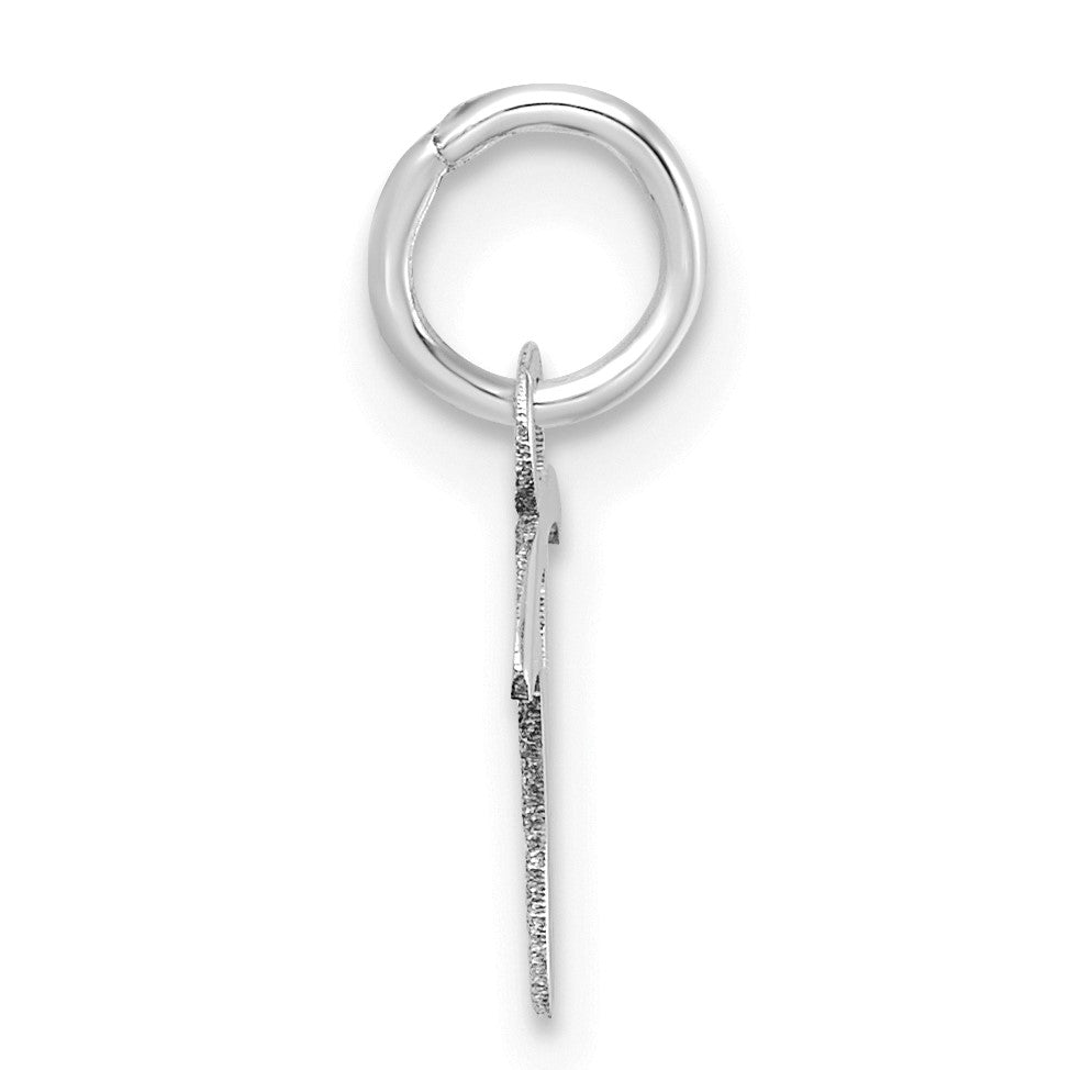 14K White Gold Uppercase Letter T Initial Charm