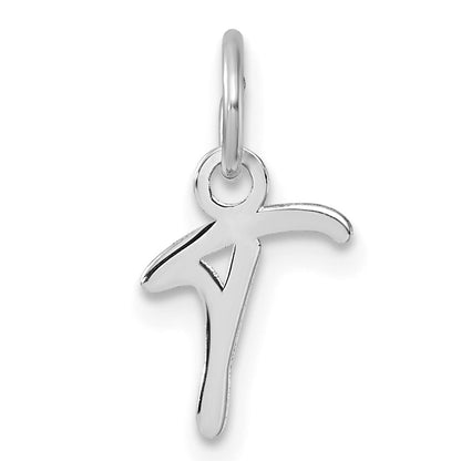 14K White Gold Uppercase Letter T Initial Charm