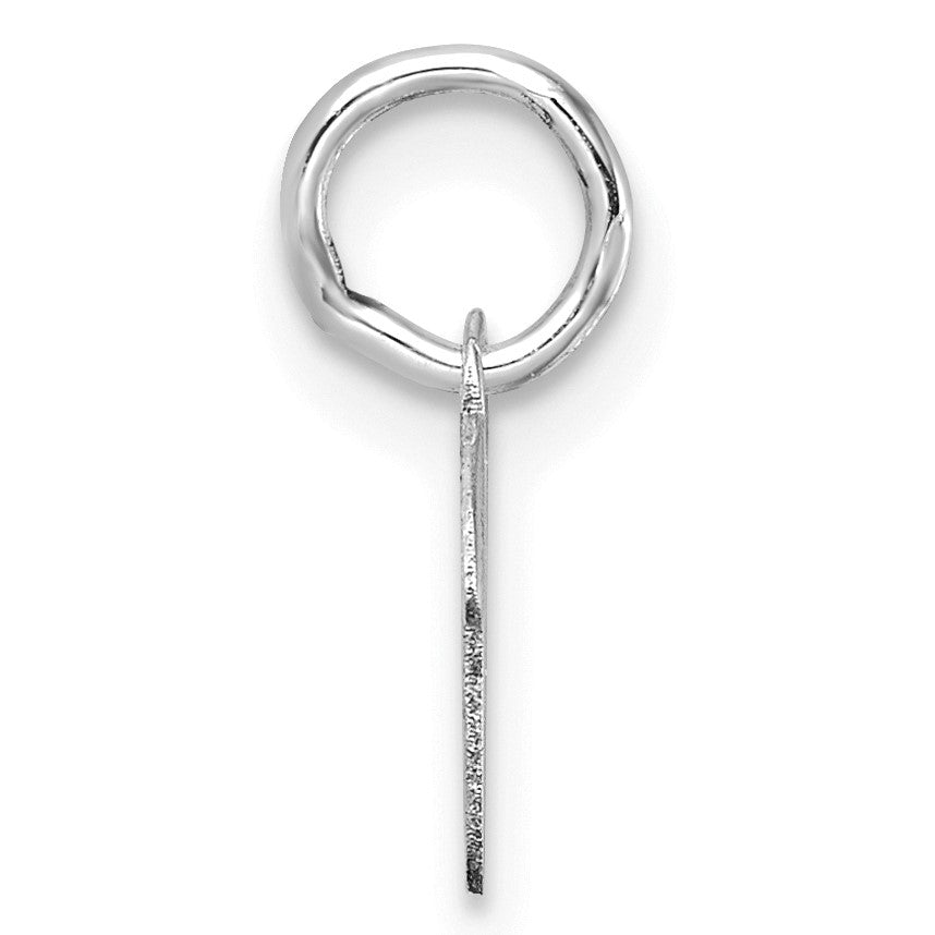 14K White Gold Uppercase Letter V Initial Charm