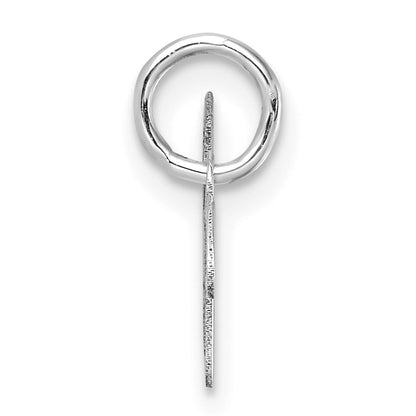 14K White Gold Uppercase Letter W Initial Charm
