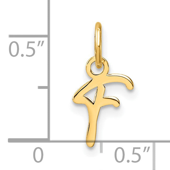 14K Uppercase Letter F Initial Charm